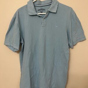 Aeropostale Men's Light Blue Polo Shirt